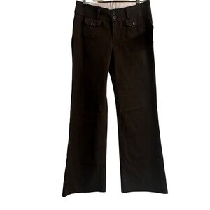 Brown Lucky wide leg trouser pant with front pocket detail. New with tags
